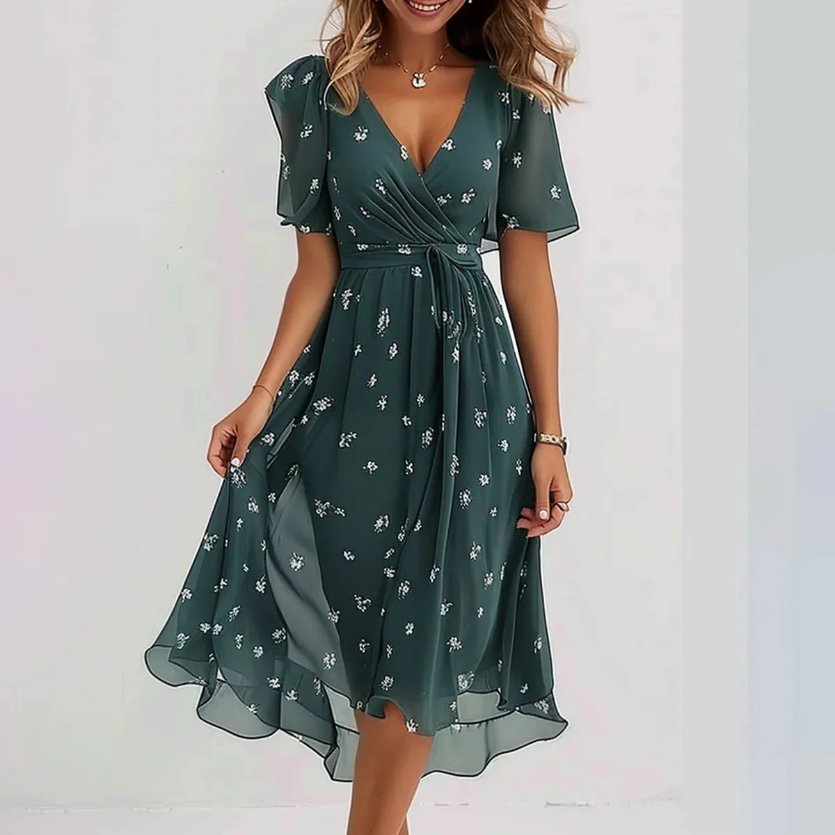 Heidi-Mode | Elegantes Kurzarmkleid - Image 3