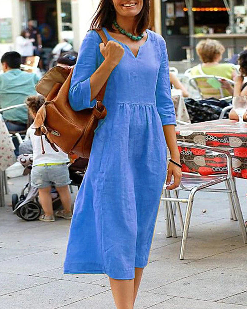 Heidi-Mode | Elegante Leinen Tunika Kleid - Stilvolles Leinen Kleid für Einen Raffinierten Look - Image 4