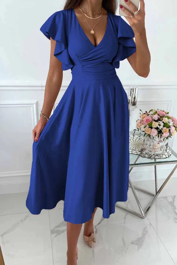 Heidi-Mode | Elegantes Midi Kleid mit Schmetterlingsärmeln - Image 2