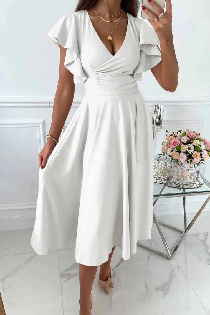 Heidi-Mode | Elegantes Midi Kleid mit Schmetterlingsärmeln - Image 3