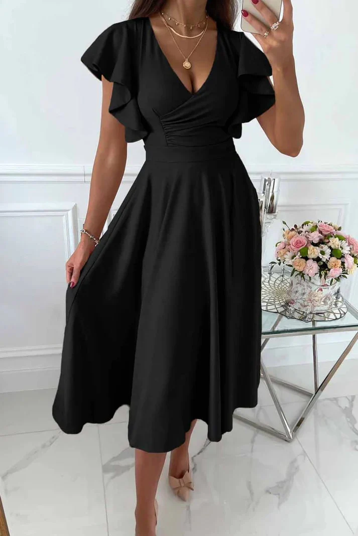 Heidi-Mode | Elegantes Midi Kleid mit Schmetterlingsärmeln - Image 4