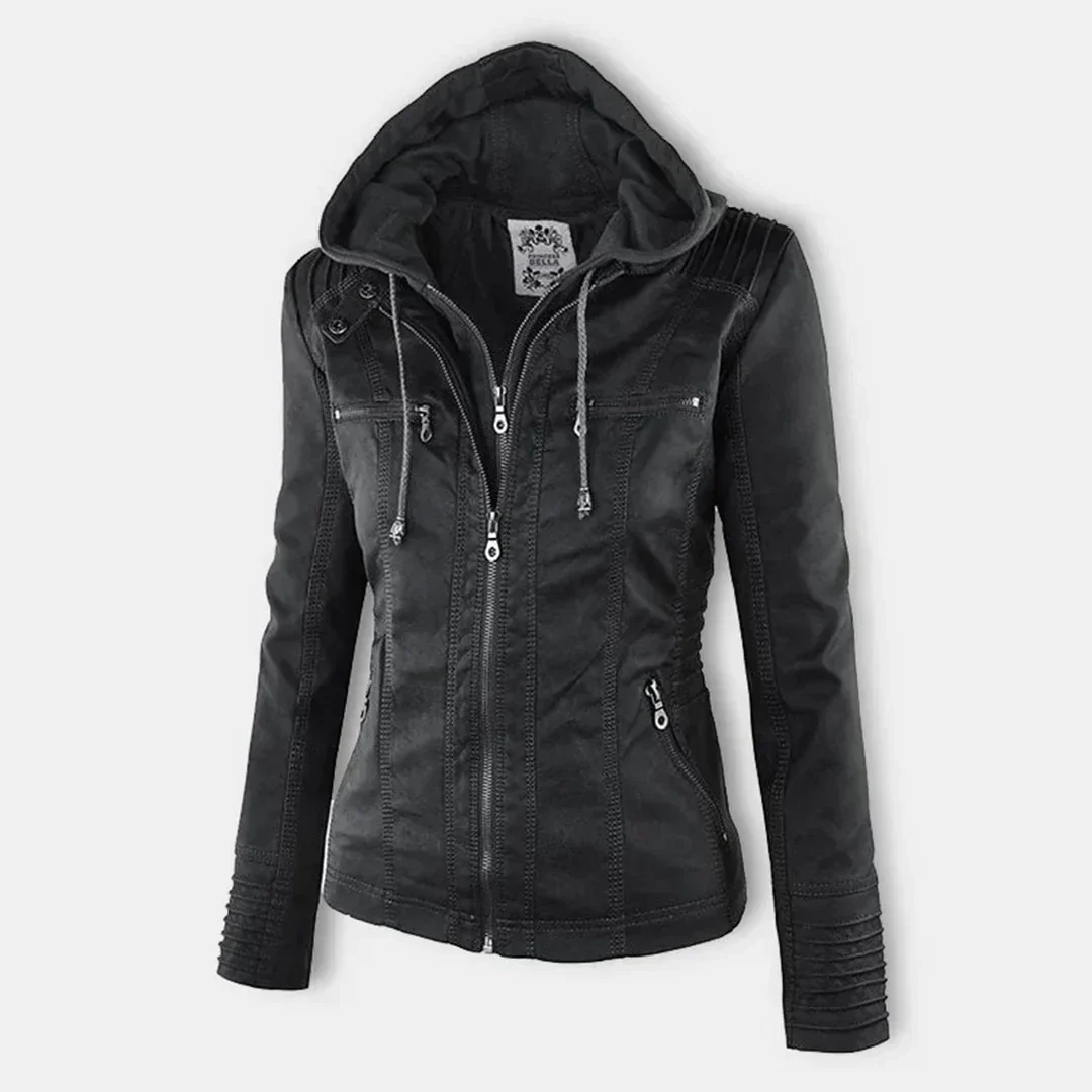 Heidi-Mode | Elegantes Motorradjacke mit Kapuze Aus Hochwertigem Leder - Image 15
