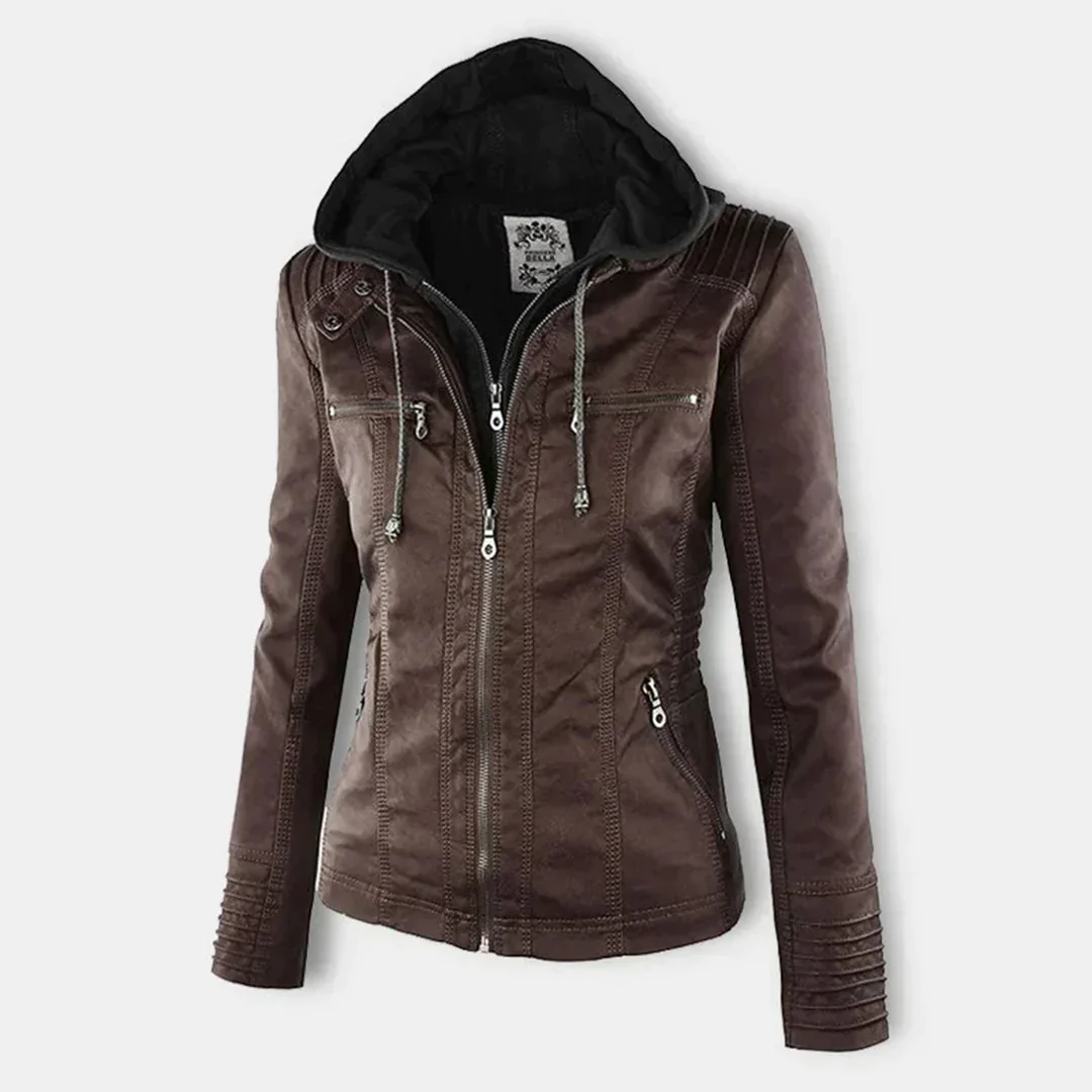 Heidi-Mode | Elegantes Motorradjacke mit Kapuze Aus Hochwertigem Leder - Image 16
