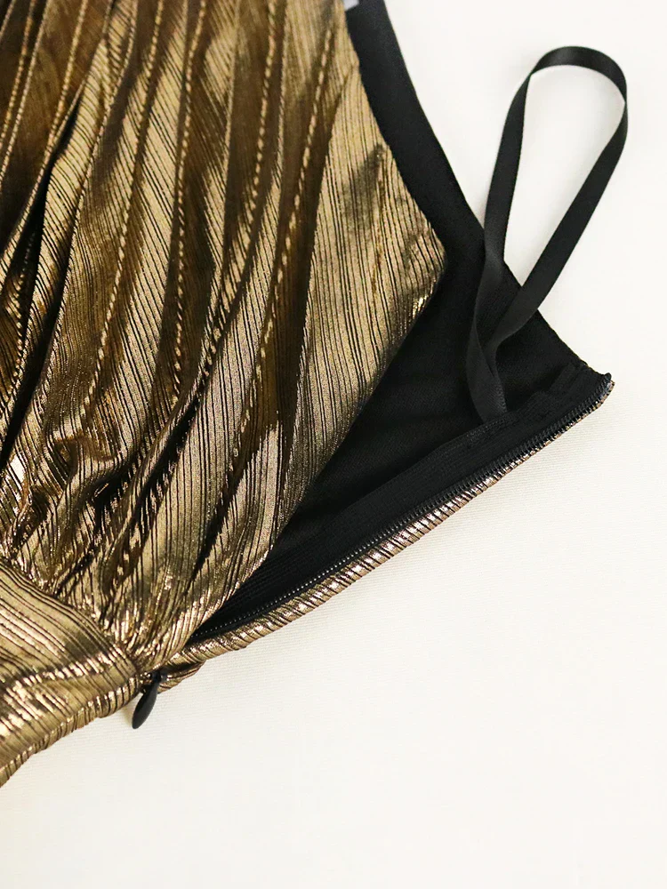 Heidi-Mode | Elegantes One Shoulder Abendkleid In Metallic Optik - Image 5