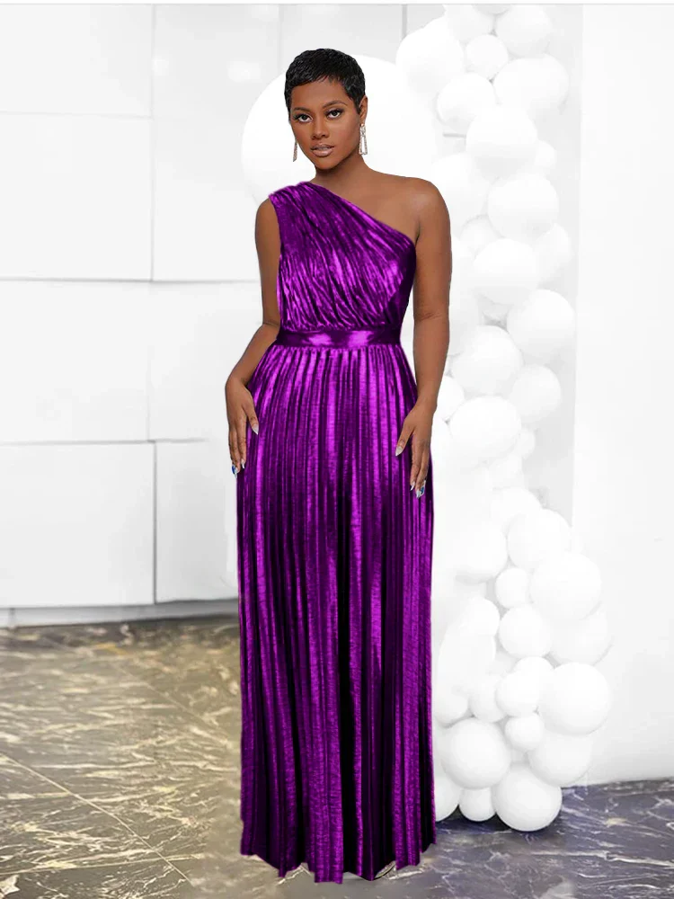 Heidi-Mode | Elegantes One Shoulder Abendkleid In Metallic Optik - Image 8