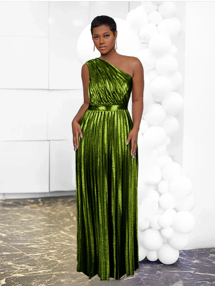 Heidi-Mode | Elegantes One Shoulder Abendkleid In Metallic Optik - Image 9