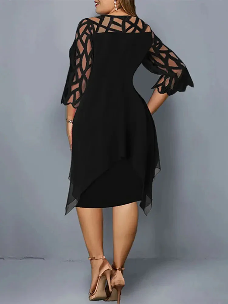 Heidi-Mode | Elegantes Plus Size Spitzen Midi Kleid