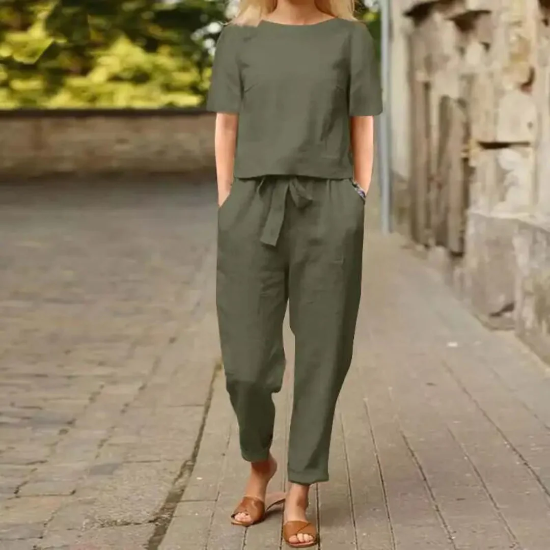 Heidi-Mode | Elegantes und Bequemes Zweiteiliges Leinen Satz für Damen - Image 4