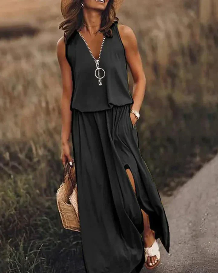 Heidi-Mode | Elegantes und Stilvolles Kleid mit V-Ausschnitt für Frauen - Image 3