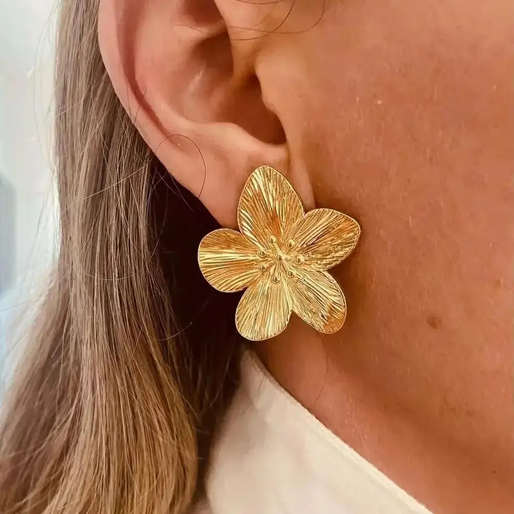 Heidi-Mode | Hypoallergene Vintage-Blumenstecker, 18K Vergoldet