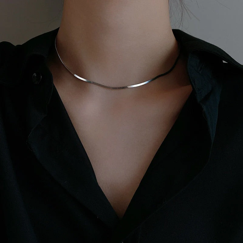 Heidi-Mode | Elegante Echtsilber-Schlangenknochenkette Damen Schlüsselbein-Kettenhalskette - Image 6