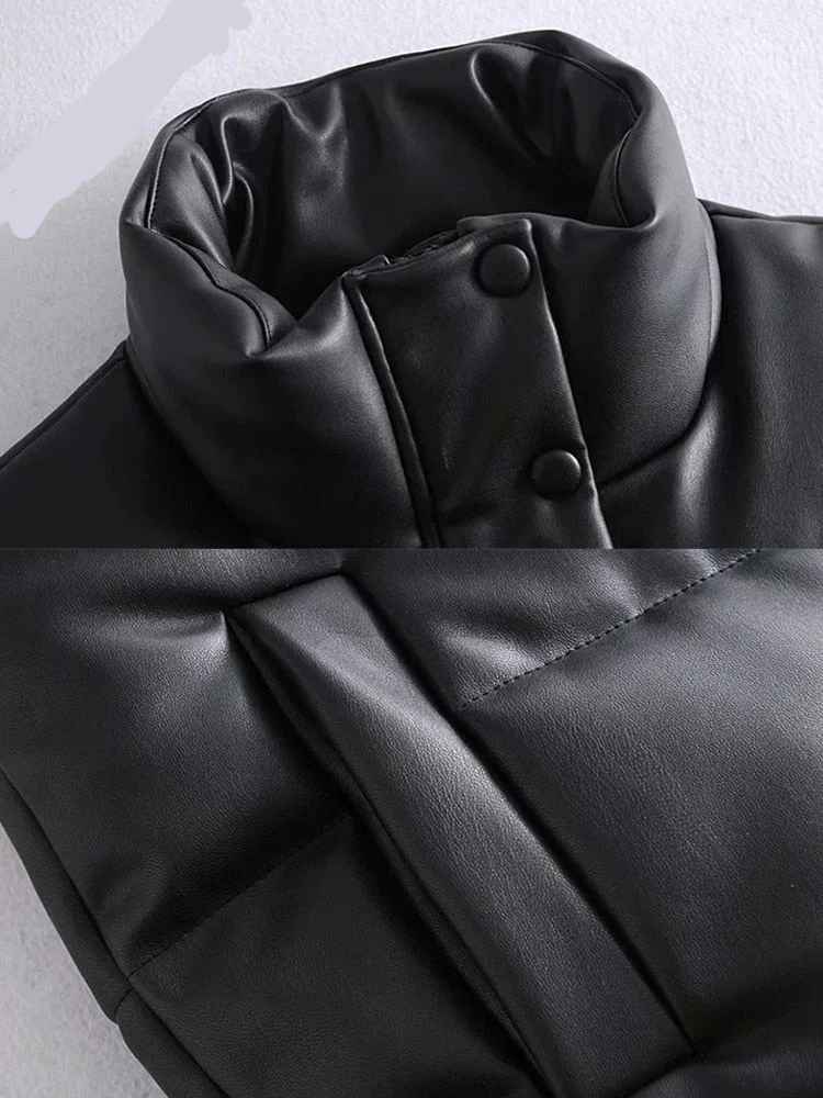 Heidi-Mode | Lederjacken für Damen Elegante Stehkragen Westen Modische Reißverschlussjacken - Image 2
