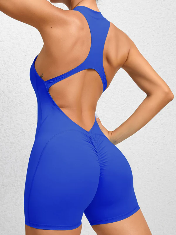 Heidi-Mode | Enganliegende Reißverschluss-Sport-Yoga-Hosen Pfirsich Hüften Einteiler Schnelltrocknend Plissierter Fitness-Jumpsuit - Image 43