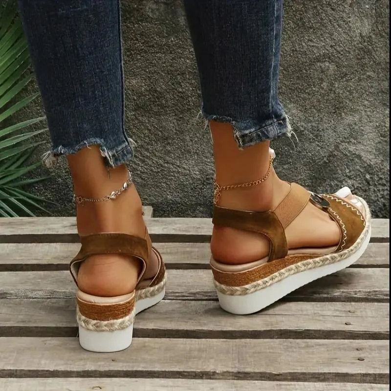 Heidi-Mode | Espadrillesandalen, Plattform, Elastisches Band, Keilabsätze, Sommerschuhe - Image 2
