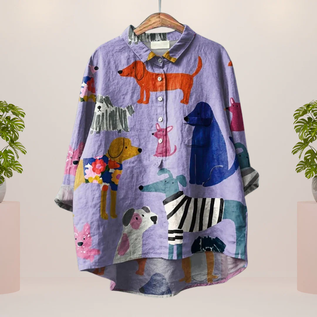 Heidi-Mode | Exklusives Damenhemd mit Kunstdruck - Image 2
