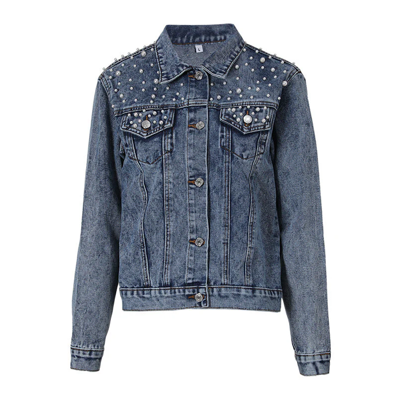 Heidi-Mode | Exklusive Lina Jeansjacke Denim-Liebling mit Stilvoller Perlenverzierung - Image 5