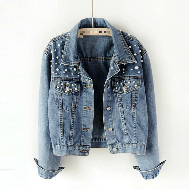 Heidi-Mode | Exklusive Lina Jeansjacke Denim-Liebling mit Stilvoller Perlenverzierung - Image 9