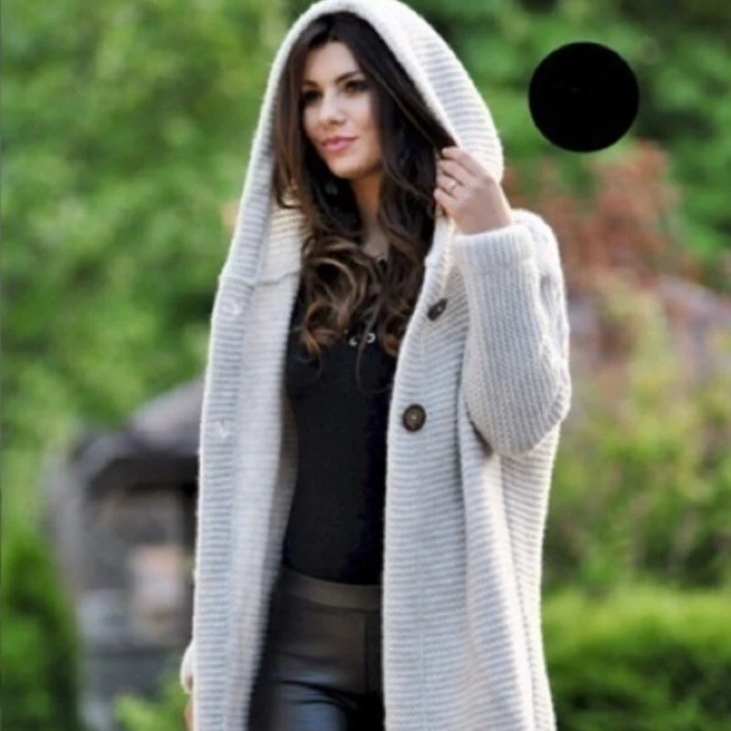 Heidi-Mode | Extralanger Gestrickter Mantel mit Hohem Kragen - Image 5