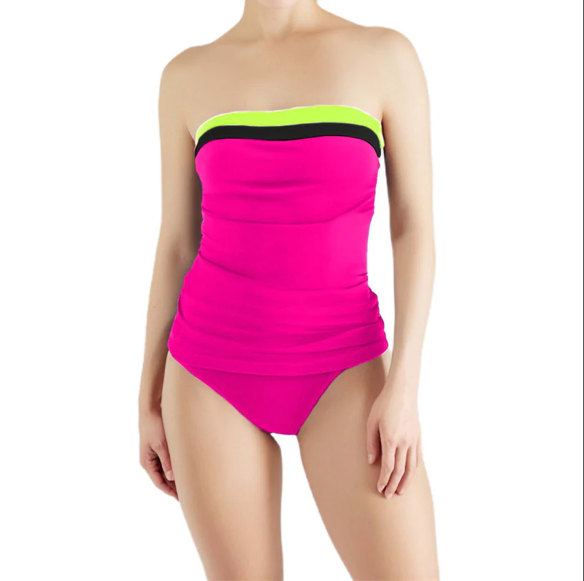 Heidi-Mode | Fashion Bauchkontrolle Farbblock Tankini Set - Image 3
