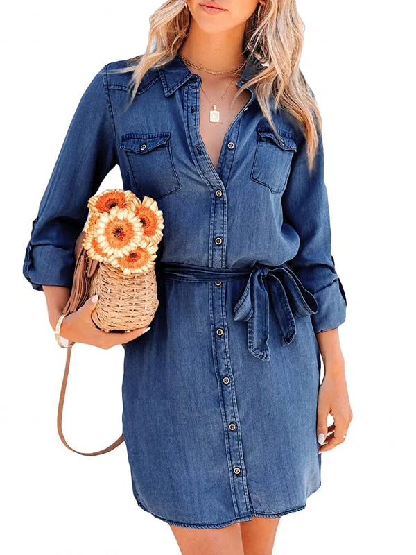 Heidi-Mode | Mode Frauen Entspanntes Denim Kleid - Image 6