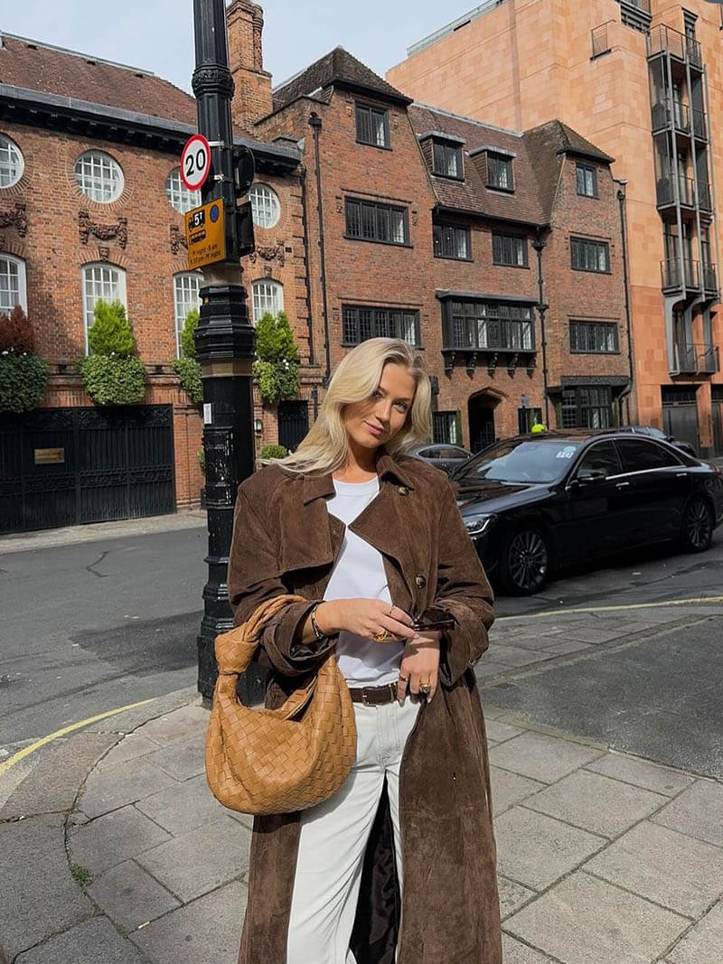 Heidi-Mode | Faux Suede Trenchcoat - Image 2