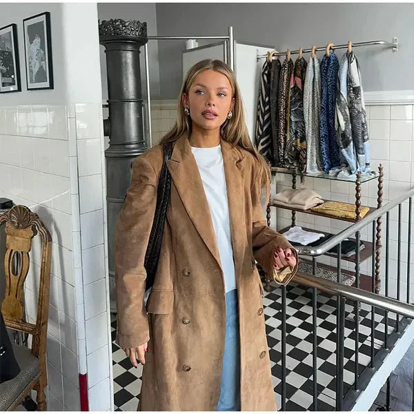 Heidi-Mode | Faux Suede Trenchcoat - Image 6