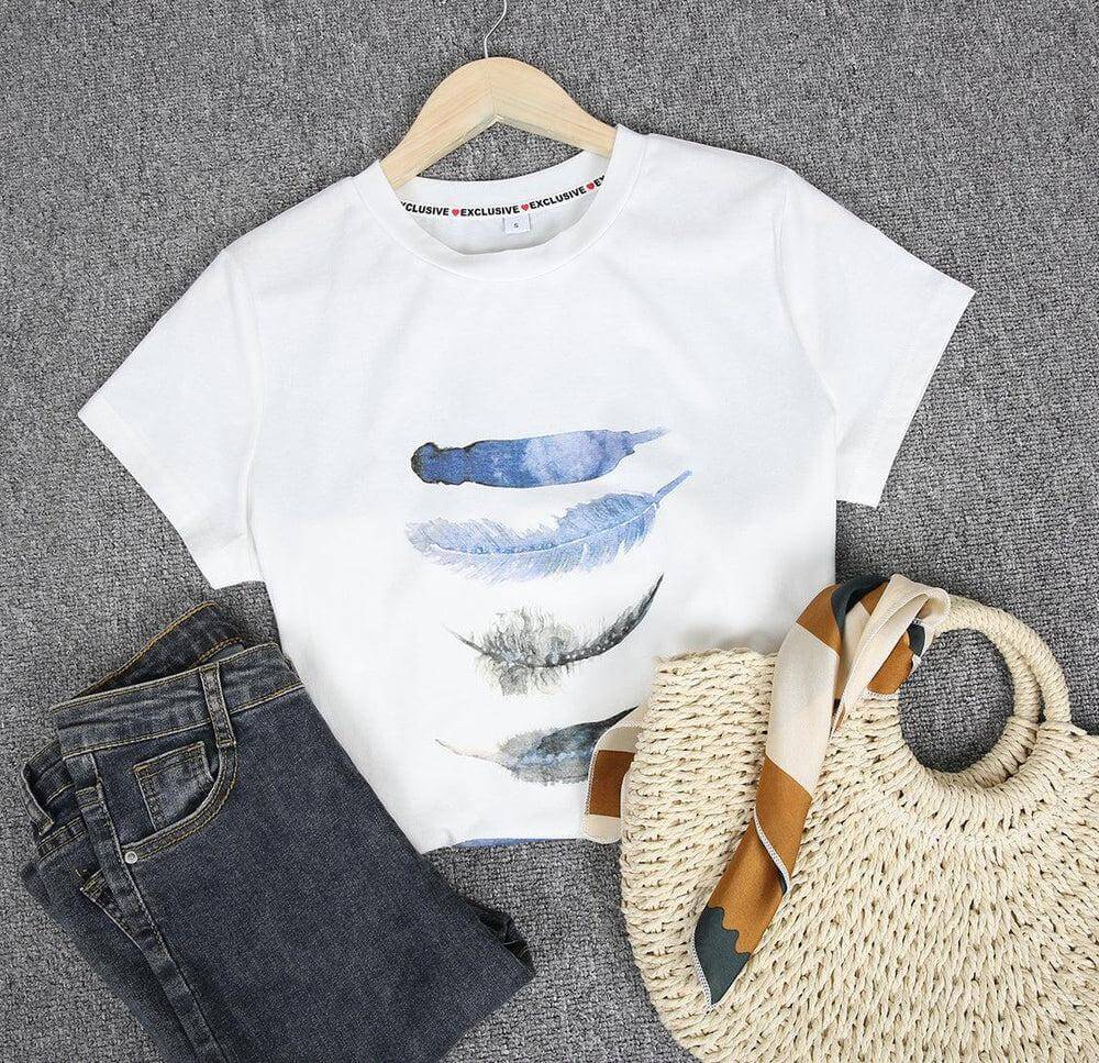 Heidi-Mode | Feder Kurzarm T-Shirt - Image 6