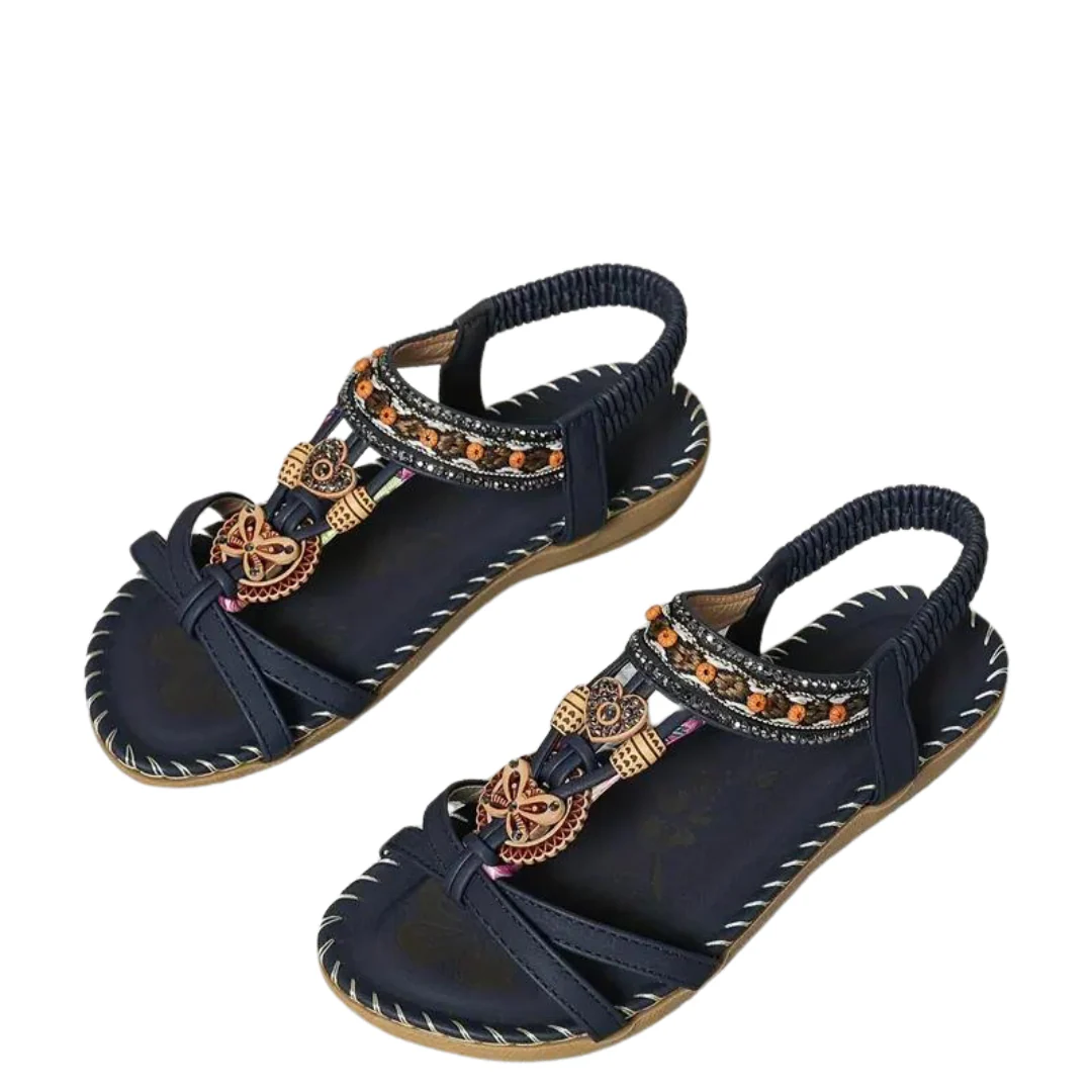 Heidi-Mode | Flache Sandalen - Boho - Strass Schmetterling - Image 10