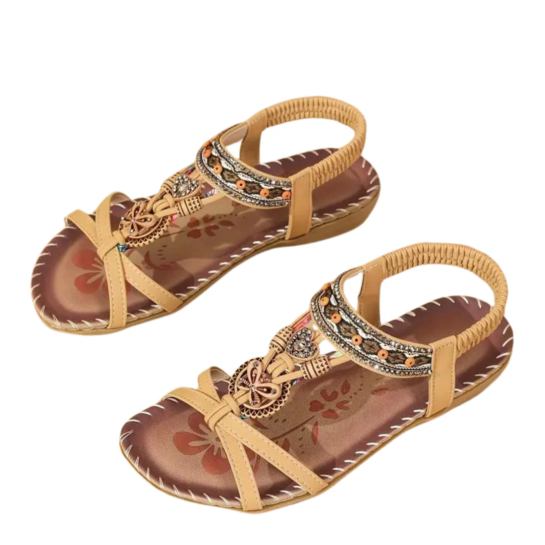 Heidi-Mode | Flache Sandalen - Boho - Strass Schmetterling - Image 12