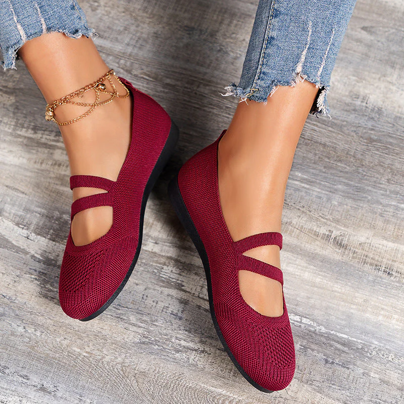 Heidi-Mode | Flache Slipper mit Riemen Über Dem Spann und Flacher Sohle für Damen - Image 3