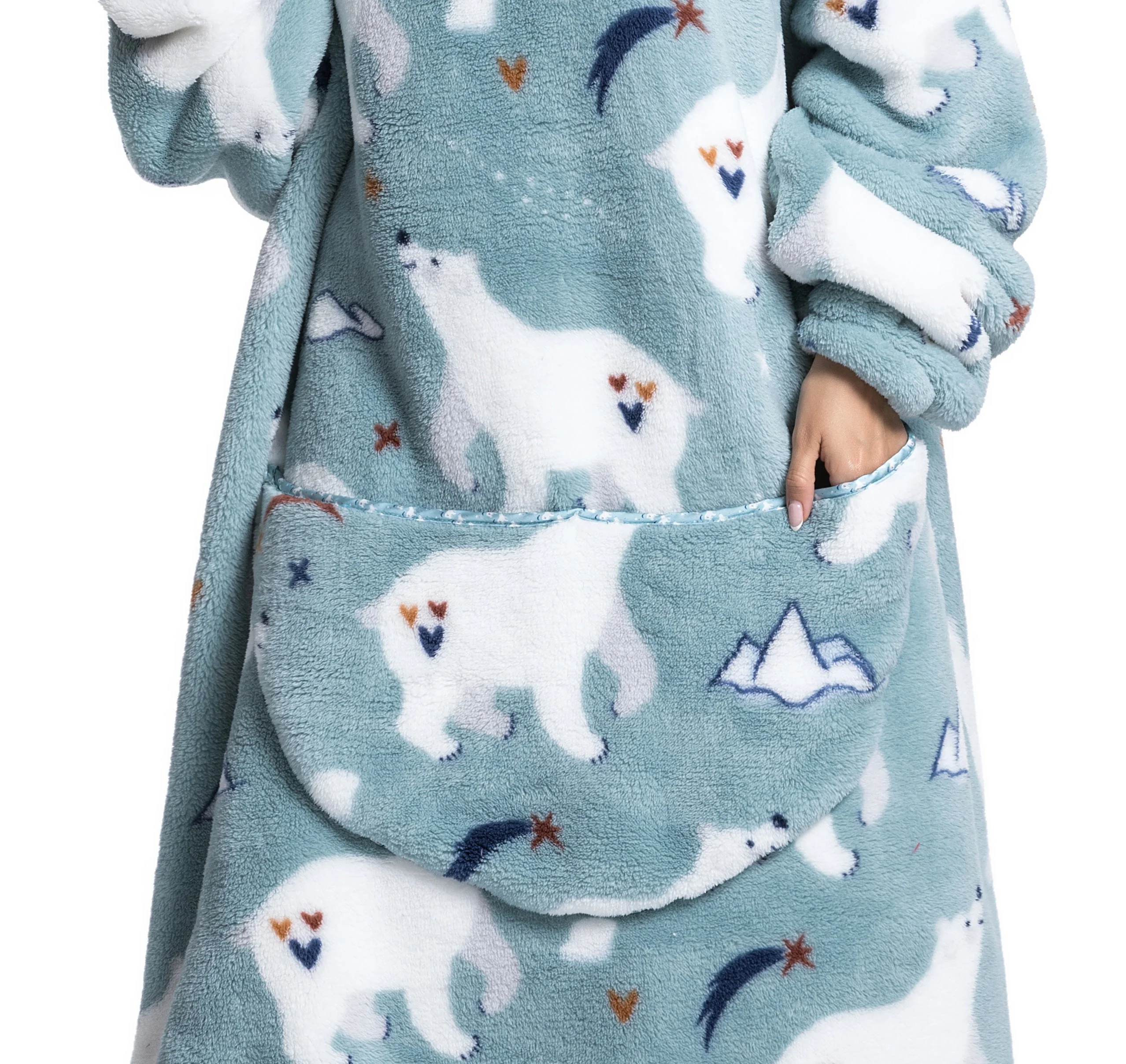 Heidi-Mode | Fleece Hoodie Decke für Den Winter - Image 3