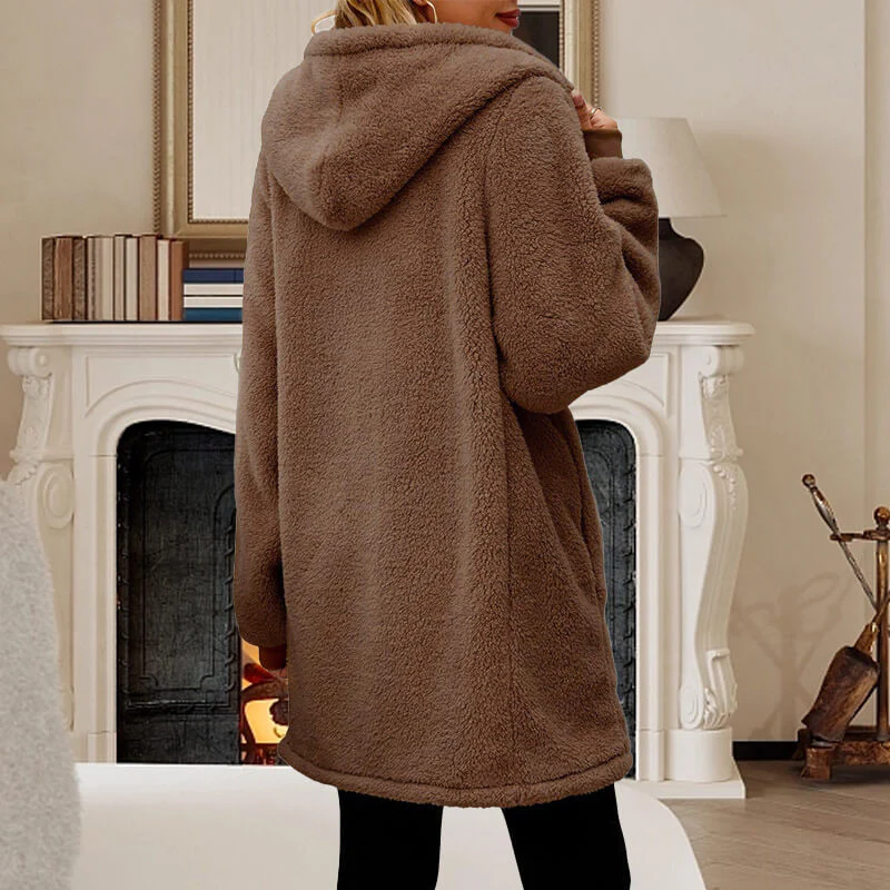 Heidi-Mode | Weiche Fleece Winterjacke Damen mit Kapuze - Image 3