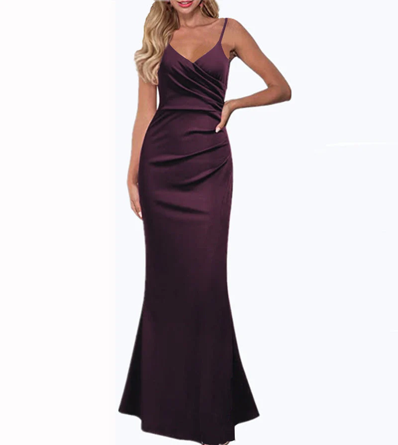 Heidi-Mode | Fließendes Einfarbiges Slim Fit Maxikleid für Den Sommer - Image 2