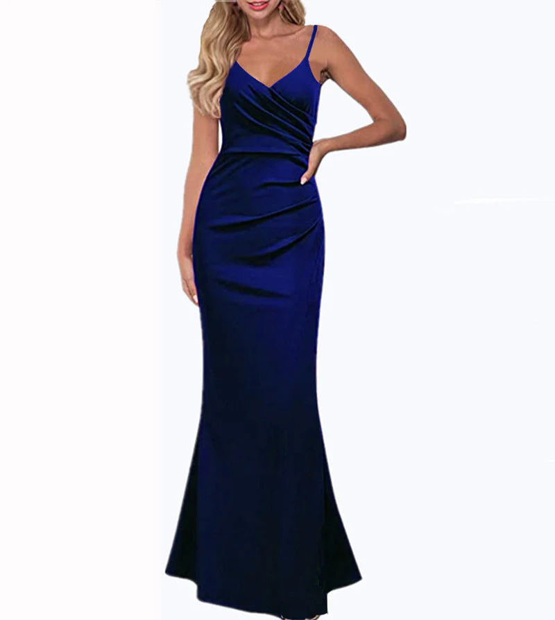 Heidi-Mode | Fließendes Einfarbiges Slim Fit Maxikleid für Den Sommer - Image 3