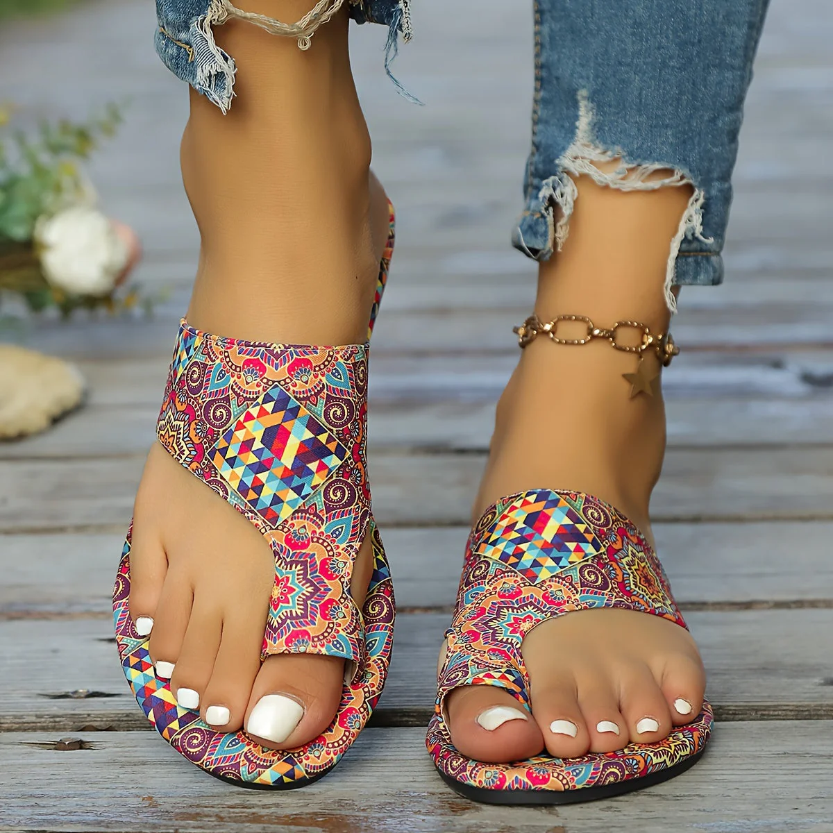 Heidi-Mode | Florale Flip Flops für Frauen - Image 2