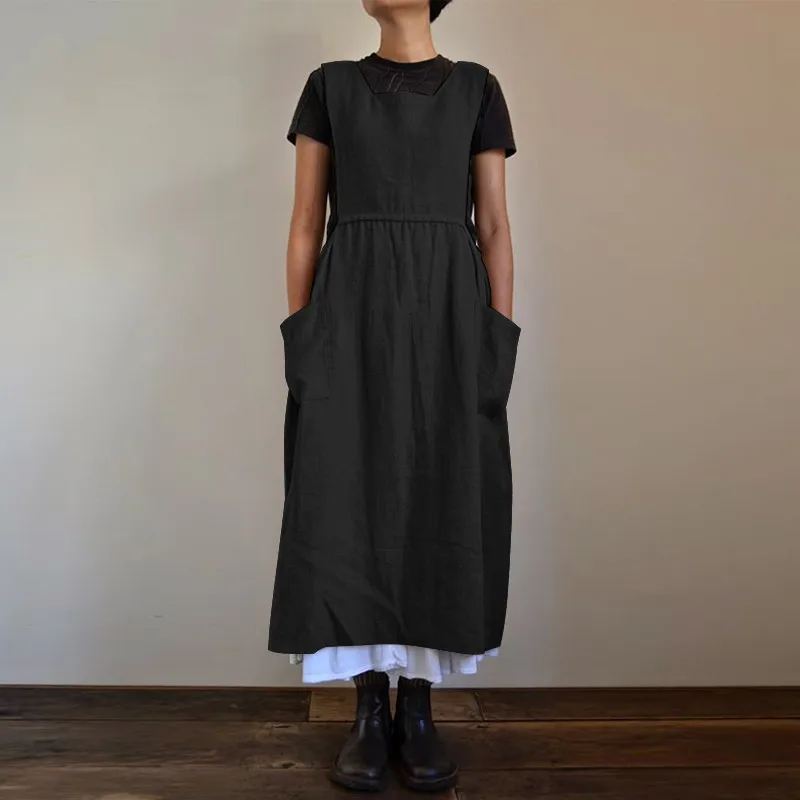 Heidi-Mode | Schürzenkleid Aus Leinen- und Baumwollmischung mit Taschen für Frauen Pensacola - Image 6