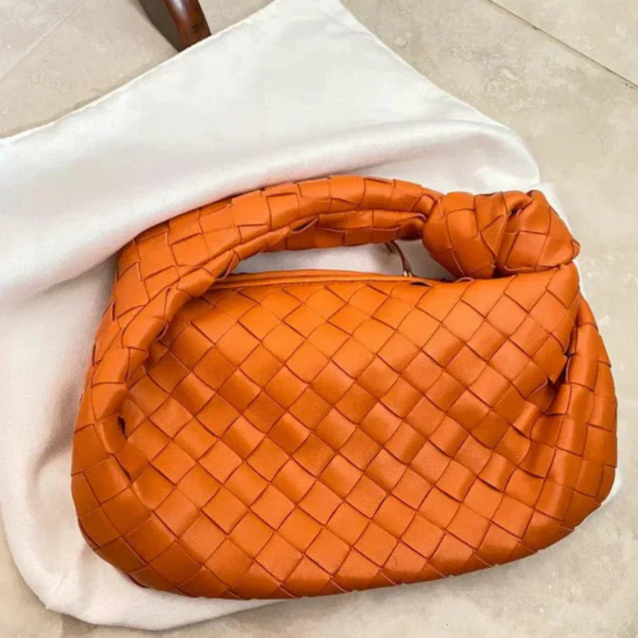 Heidi-Mode | Frauen Handtasche mit Geknotetem Griff Geflochten