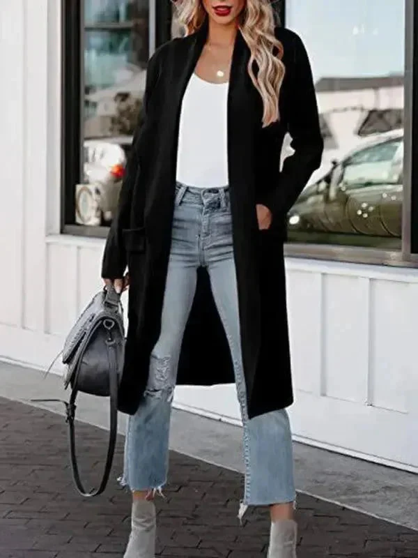 Heidi-Mode | Frauen Lässiger langer schlanker Wollmantel - Image 7