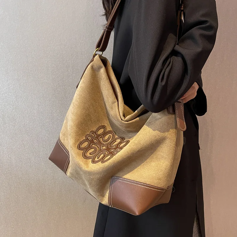 Heidi-Mode | Damen Luxus Marke Messenger Taschen Retro Braun Crossbody Tote Taschen Eimer Clutch Tasche Einkauf Große Kapazität Reisetasche - Image 3