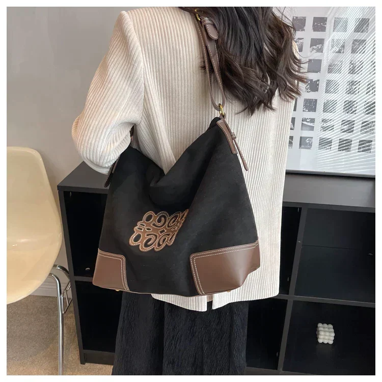 Heidi-Mode | Damen Luxus Marke Messenger Taschen Retro Braun Crossbody Tote Taschen Eimer Clutch Tasche Einkauf Große Kapazität Reisetasche - Image 7