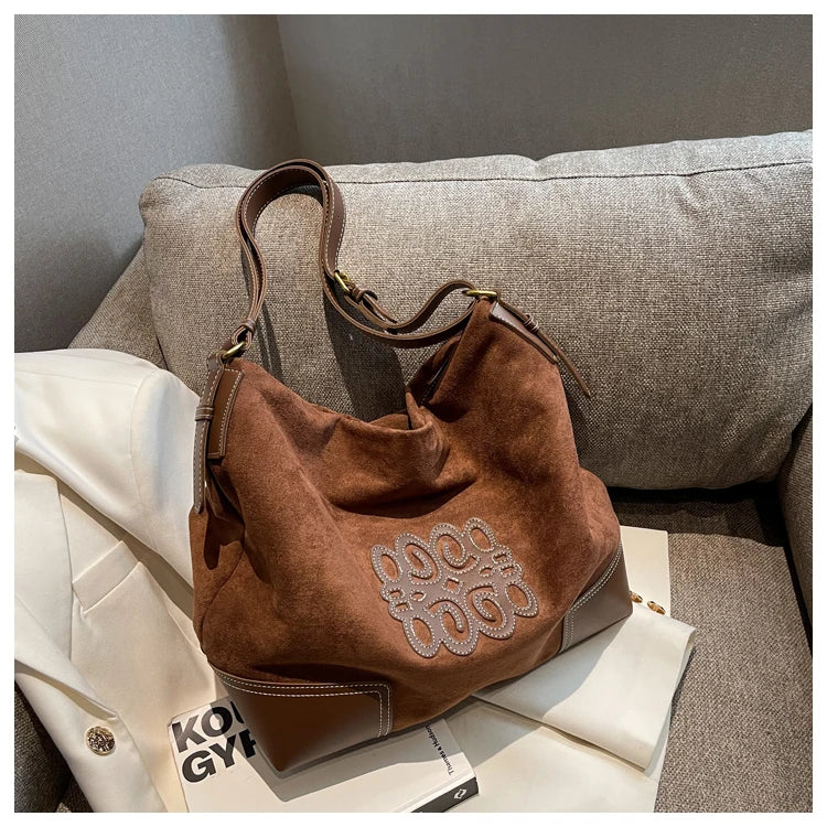 Heidi-Mode | Damen Luxus Marke Messenger Taschen Retro Braun Crossbody Tote Taschen Eimer Clutch Tasche Einkauf Große Kapazität Reisetasche - Image 8