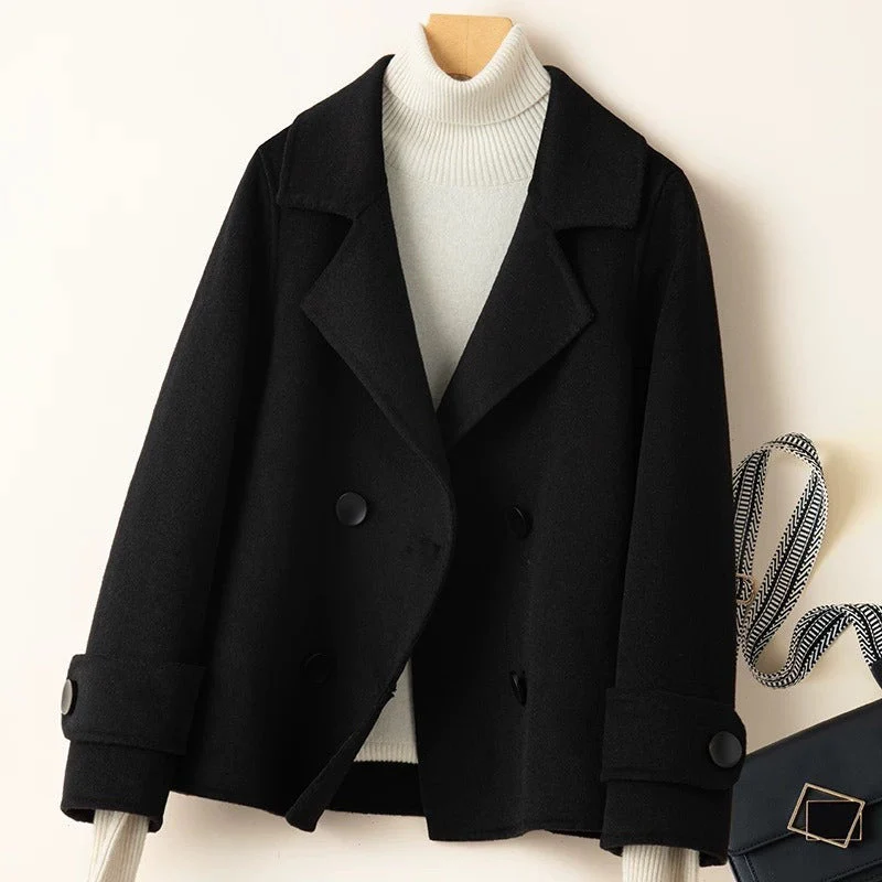 Heidi-Mode | Mantel - Taillierter Fit - Woll-Look - Doppelreiher - Reverskragen - Kurze Länge - Image 2