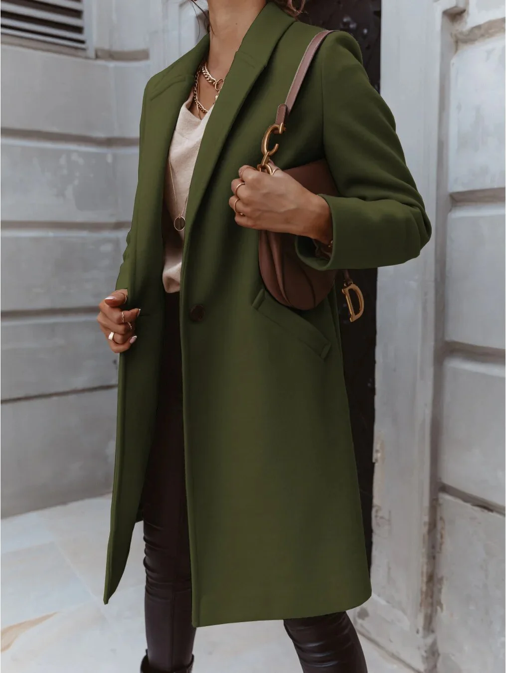 Heidi-Mode | Mantel Wollmischung Anpassungsschnitt Knopfverschluss Klassisches Design - Image 12