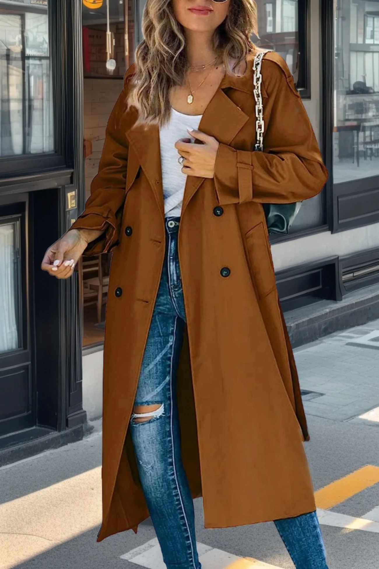Heidi-Mode | Damen Doppelt-knöpfiger Trenchcoat - Image 5