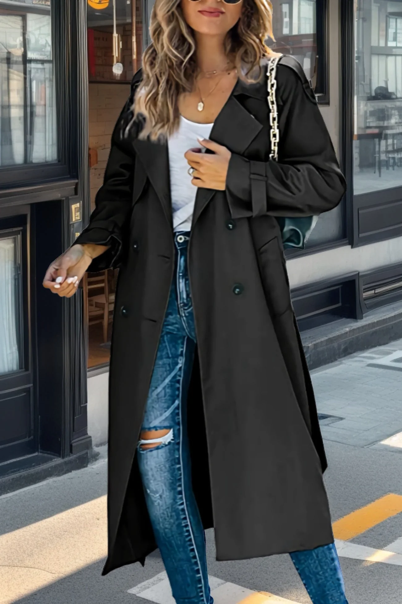 Heidi-Mode | Damen Doppelt-knöpfiger Trenchcoat - Image 6