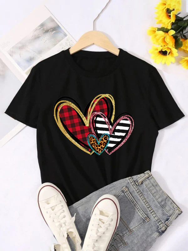 Heidi-Mode | Damen Grafikdruck Kurzarm-T-Shirt - Image 3
