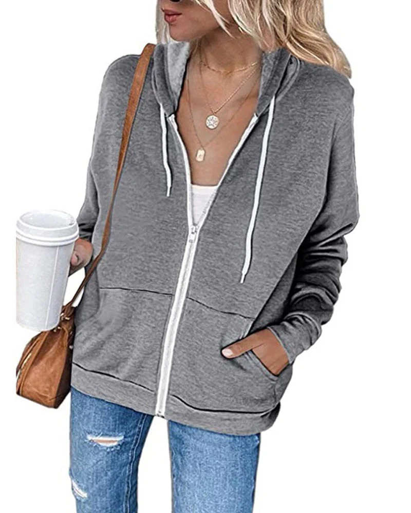 Heidi-Mode | Schlichter Damen Hoodie mit Taschen - Image 3
