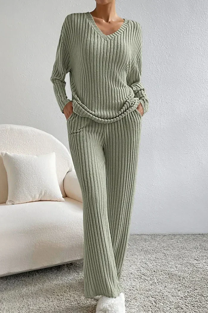 Heidi-Mode | Damen Rippstrick Zwei-Teilen Loungewear Set - Image 11