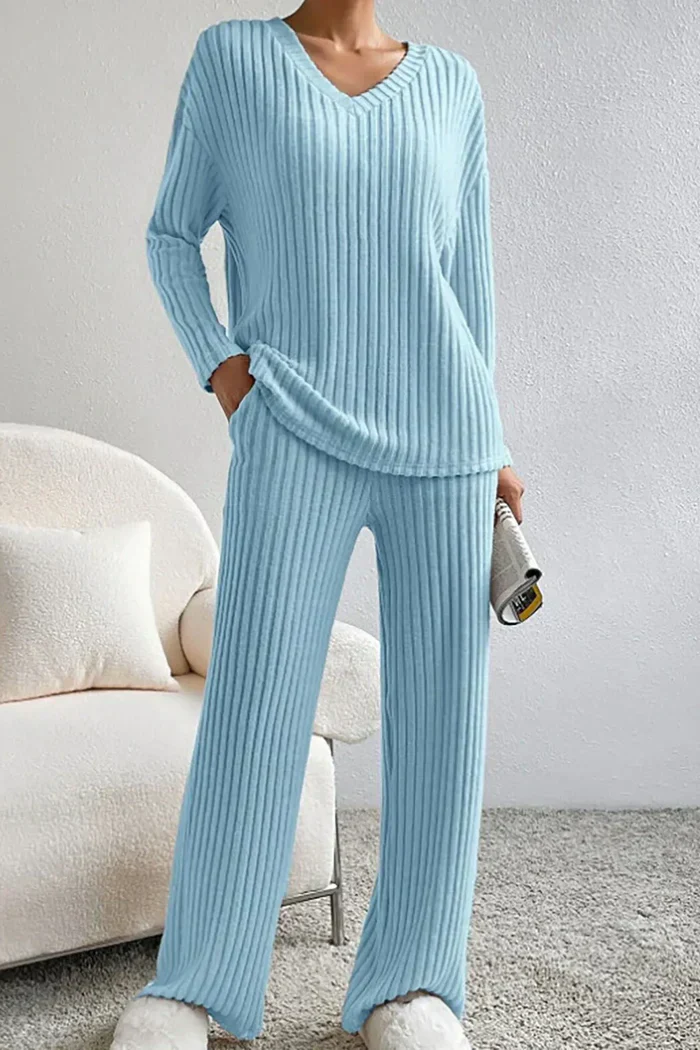 Heidi-Mode | Damen Rippstrick Zwei-Teilen Loungewear Set - Image 12