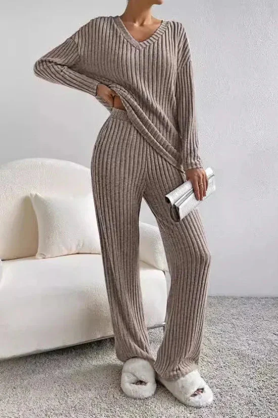 Heidi-Mode | Damen Rippstrick Zwei-Teilen Loungewear Set - Image 13